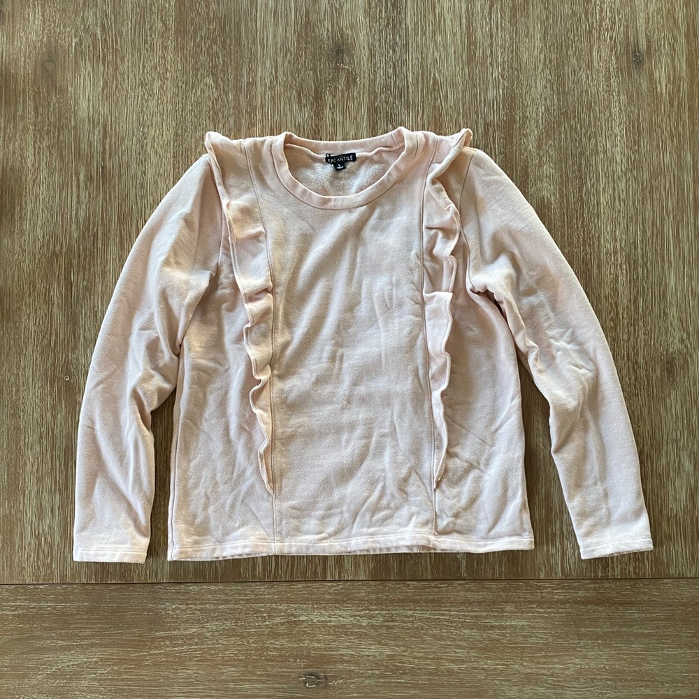 J. Crew Mercantile Ruffle Crewneck Sweatshirt